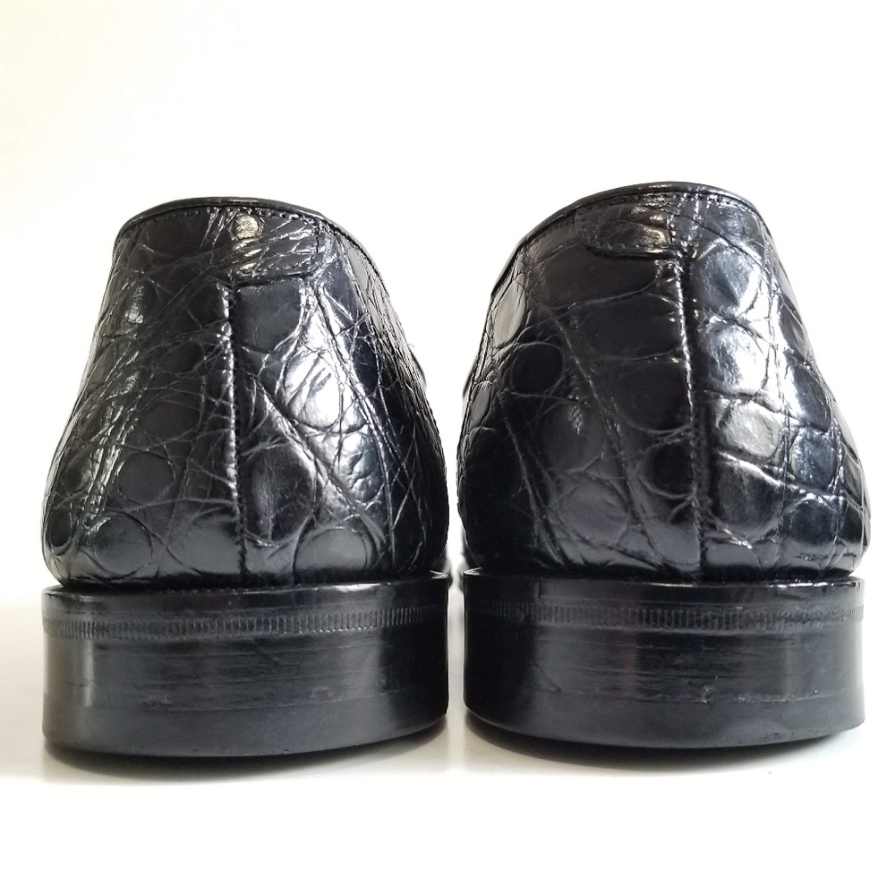 Maus & Hoffman Black Crocodile Slip Ons Loafers - Picture 6 of 8